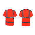 v-neck high visibility t-shirt 100% cotton reflective t-shirt safety workwear for man AS/ NZS 1906